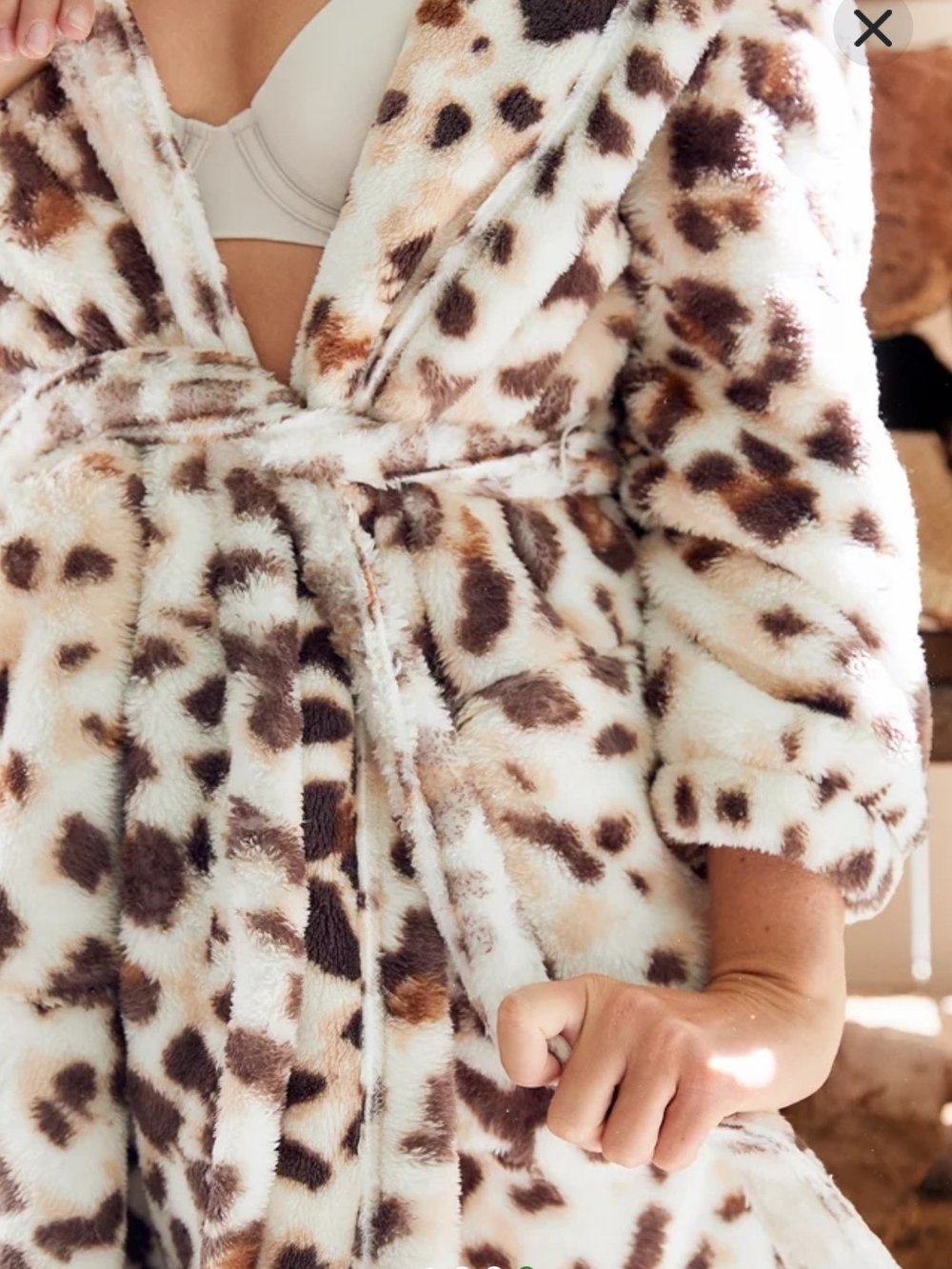 NWT Aerie Sherpa Robe Leapord print cozy comfy - Picture 5 of 6